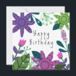 Modern Colourful Floral Birthday Card<br><div class="desc">Celebrate the Birthday of someone special with this modern and colourful floral birthday card.</div>