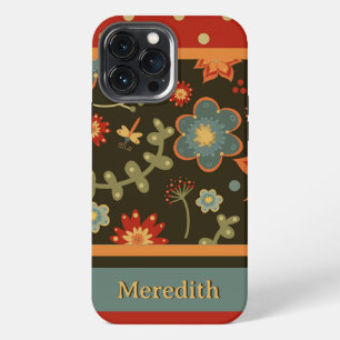 Modern Colourful Floral Dragonfly Inspirivity iPhone 13 Pro Max Case