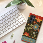 Modern Colourful Floral Dragonfly Inspirivity  Samsung Galaxy Case<br><div class="desc">This cheerful and colourful Inspirivity cell phone case will be the perfect addition to your phone. The fun coloured flowers and dragonflies are perfect for any age. Add a name to personalize this colourful case. Lots of new phone cases added in my Zazzle shop. Needing this design on a different...</div>