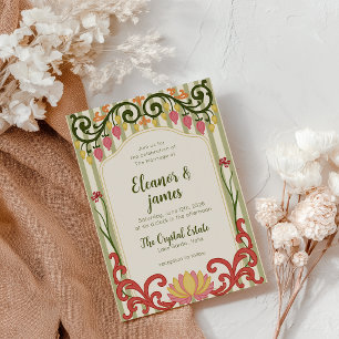 Modern Colourful Floral Wedding Invitation
