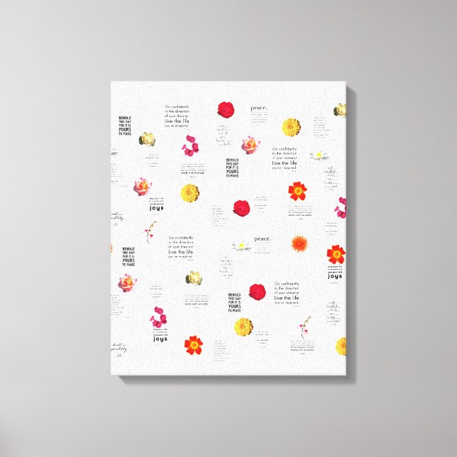 Modern Colourful Flower Daily Fun Quotes Canvas Print (Front)