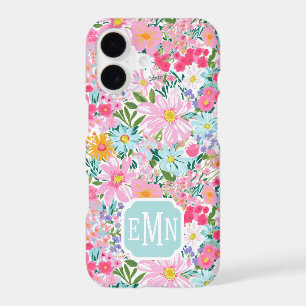 Modern Colourful Flower Garden Monogrammed