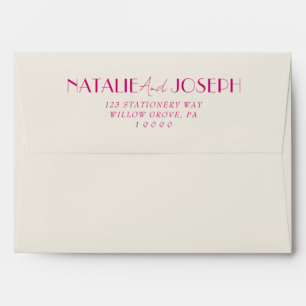 Modern Colourful French Retro Bright Funky Wedding Envelope