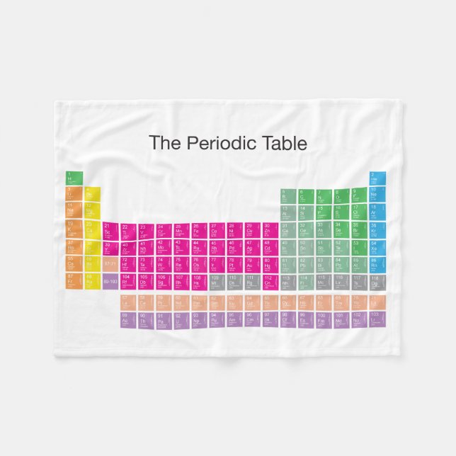 Modern Colourful Full Periodic Table Fleece Blanket (Front (Horizontal))