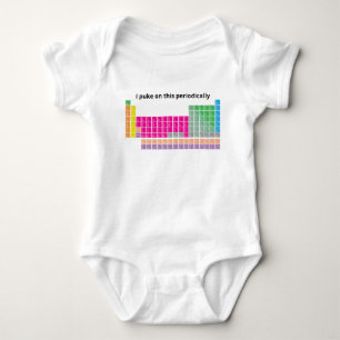 Modern Colourful Full Periodic Table Funny Baby Bodysuit
