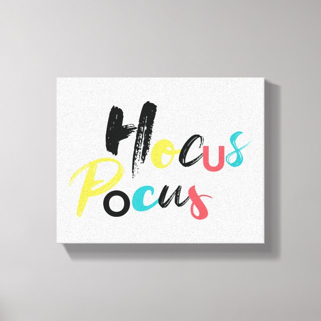 Modern, colourful, fun, cool, trendy Hocus Locus Canvas Print (Front)