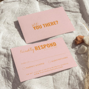 Modern Colourful Fun Retro Whimsical Wedding RSVP Card