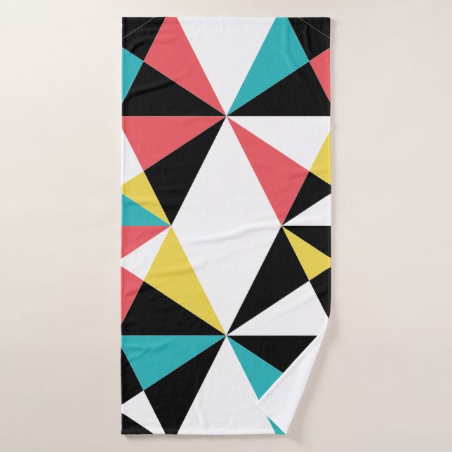 Modern, colourful, fun, trendy, geometric pattern bath towel (Bath Towel)