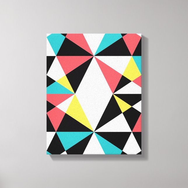 Modern, colourful, fun, trendy, geometric pattern canvas print (Front)