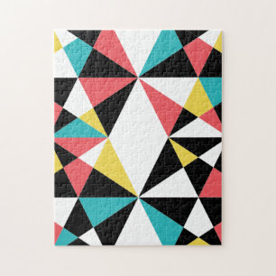 Modern, colourful, fun, trendy, geometric pattern jigsaw puzzle