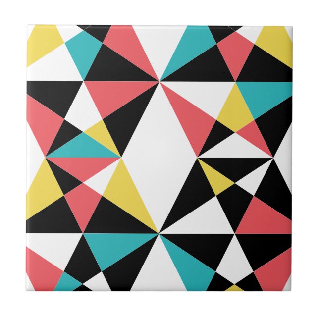 Modern, colourful, fun, trendy, geometric pattern tile (Front)
