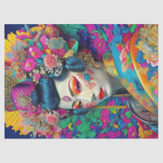 Modern Colourful Geisha Decoupage Tissue Paper
