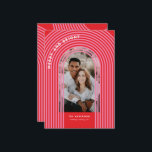 Modern colourful geometric abstract arch red pink holiday card<br><div class="desc">Modern colourful geometric arch red and pink abstract holiday photo card. Stunning,  on trend graphic design with on trend funky designer vibes. Part of a collection.</div>
