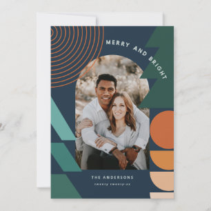 Modern colourful geometric abstract holiday photo card