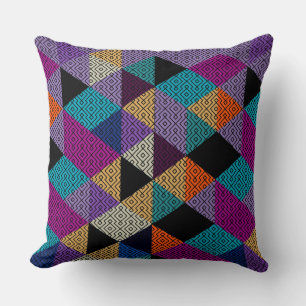Modern Colourful Geometric Design Throw Pillow