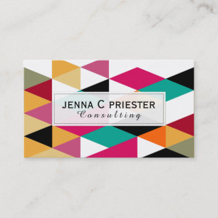 Modern Colourful Geometric Pattern Business Card