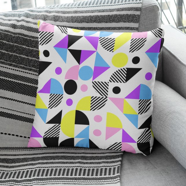 Modern Colourful Geometric Pattern Throw Pillow (Creator Uploaded)