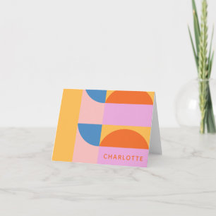 Modern Colourful Geometric Shapes Personalized Note Card