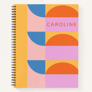 Modern Colourful Geometric Shapes Personalized Notebook