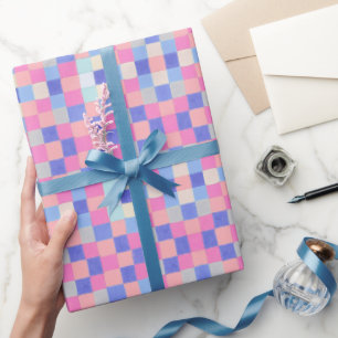 Modern Colourful Geometric Squares Pattern Wrapping Paper