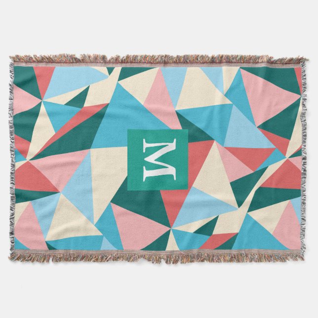 Modern Colourful Geometric Throw Blanket (Front)