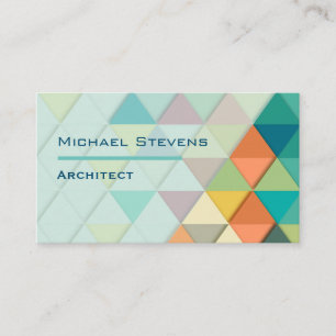 Modern Colourful Geometric Triangles Architect Business Card