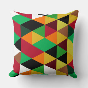 Modern Colourful Geometric Triangles Pattern 3 Throw Pillow
