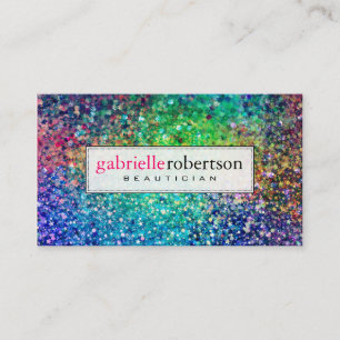Modern Colourful Glitter & Sparkles Business Card