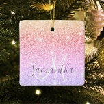 Modern Colourful Glitter Sparkles Personalized Nam Ceramic Ornament<br><div class="desc">Modern Colourful Glitter Sparkles Personalized Name</div>