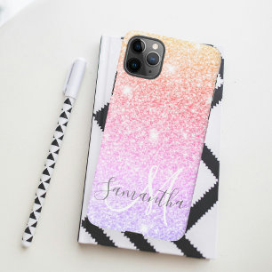 Modern Colourful Glitter Sparkles Personalized Nam iPhone 11Pro Max Case