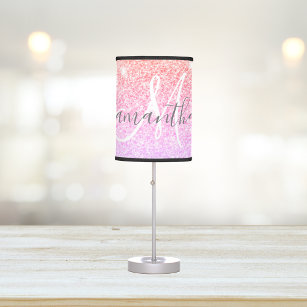Modern Colourful Glitter Sparkles Personalized Nam Table Lamp