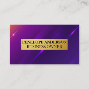 Modern Colourful Gradient Background Gold Metal Business Card