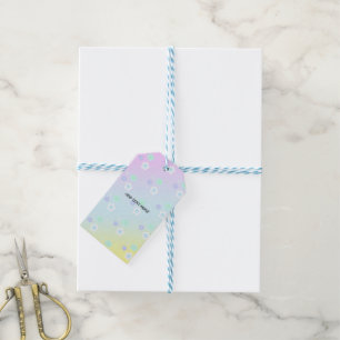 Modern colourful gradient blue flowers pattern Gif Gift Tags