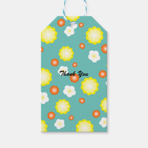 Modern colourful gradient Daisy flower pattern gir Gift Tags