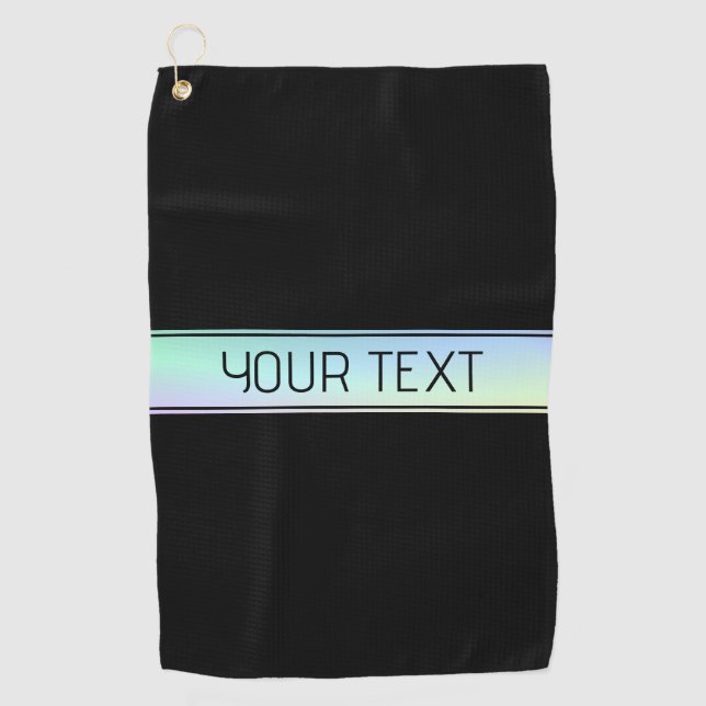 Modern Colourful Gradient & Editable Text Golf Towel (Front)