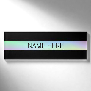 Modern Colourful Gradient & Editable Text Name Tag