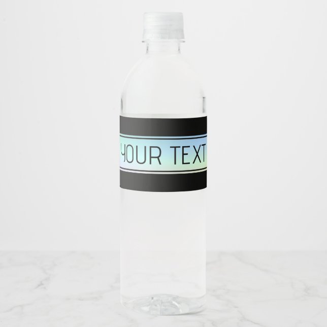 Modern Colourful Gradient & Editable Text Water Bottle Label (Front)