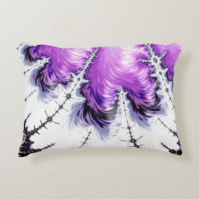 Modern Colourful Gradient Fractal Art Accent Pillow (Front)