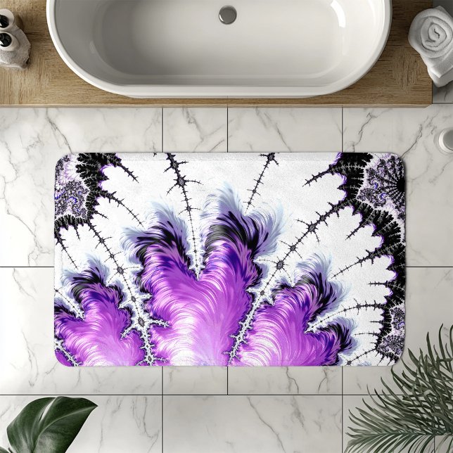 Modern Colourful Gradient Fractal Art Bath Mat (Creator Uploaded)