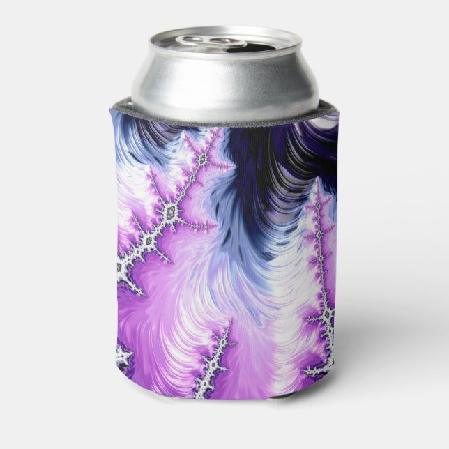 Modern Colourful Gradient Fractal Art Can Cooler (Can Back)