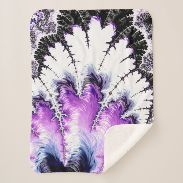 Modern Colourful Gradient Fractal Art Sherpa Blanket (Front)