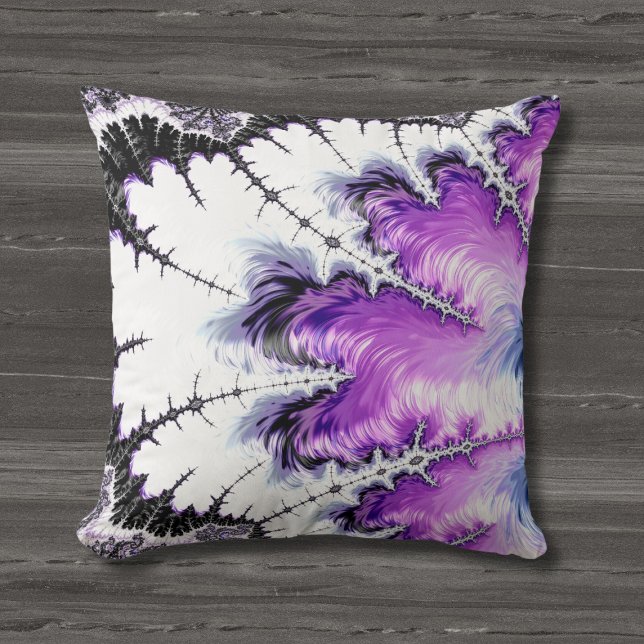 Modern Colourful Gradient Fractal Art Throw Pillow (Creator Uploaded)