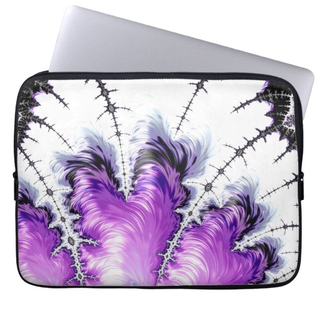 Modern Colourful Gradient Fractal Laptop Sleeve (Front)
