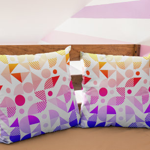 Modern Colourful Gradient Geometric Pattern Throw Pillow