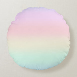 Modern colourful gradient Watercolor Rainbow Round Pillow