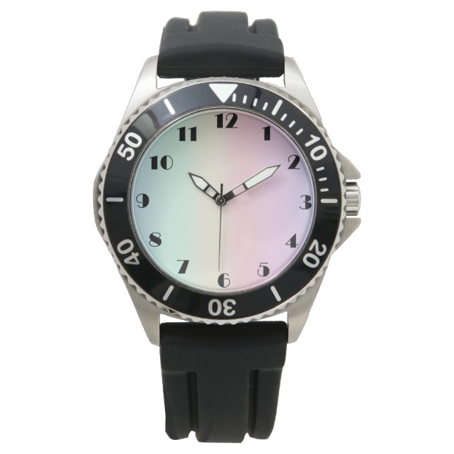 Modern colourful gradient Watercolor Rainbow Watch (Front)