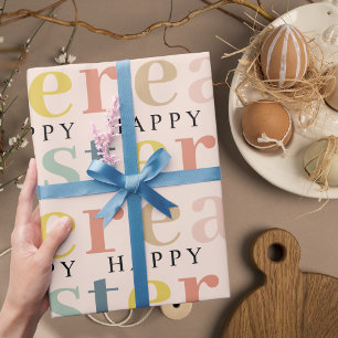 Modern Colourful Happy Easter  Wrapping Paper