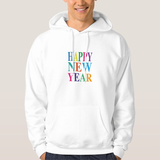 Modern Colourful Happy New Year   Hoodie (Front)