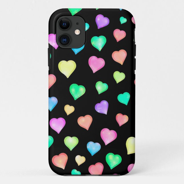 Modern Colourful Heart Pattern Case-Mate iPhone Case (Back)