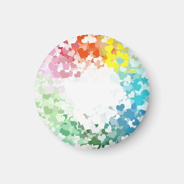 Modern Colourful Hearts Custom Blank Template Magnet (Front)